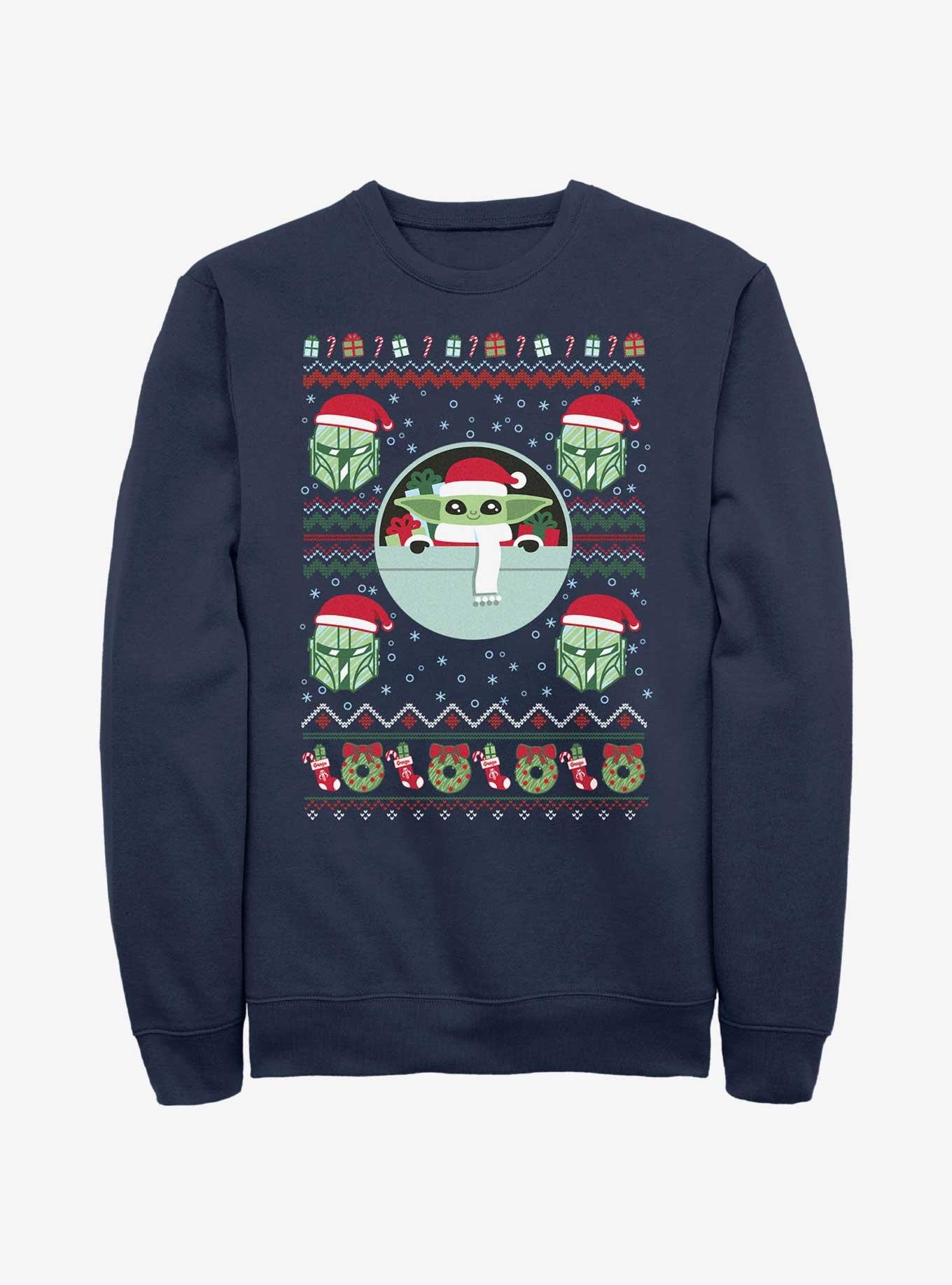 Star Wars The Mandalorian The Child Ugly Christmas Pattern Sweatshirt, , hi-res