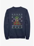 Star Wars Yoda Merry Force Ugly Christmas Pattern Sweatshirt, NAVY, hi-res