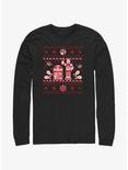 Star Wars Droid Ugly Christmas Pattern Long-Sleeve T-Shirt, BLACK, hi-res