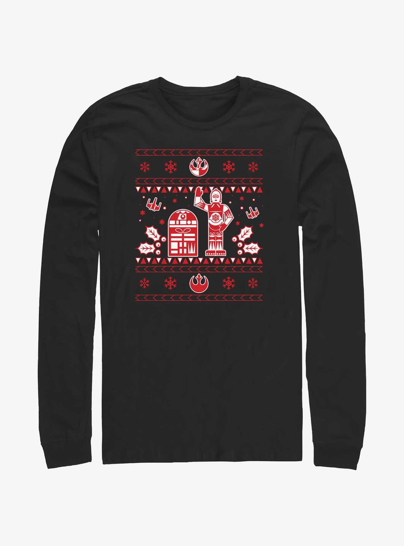 Star Wars Droid Ugly Christmas Pattern Long-Sleeve T-Shirt, , hi-res
