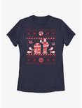 Star Wars Droid Ugly Christmas Pattern Womens T-Shirt, NAVY, hi-res