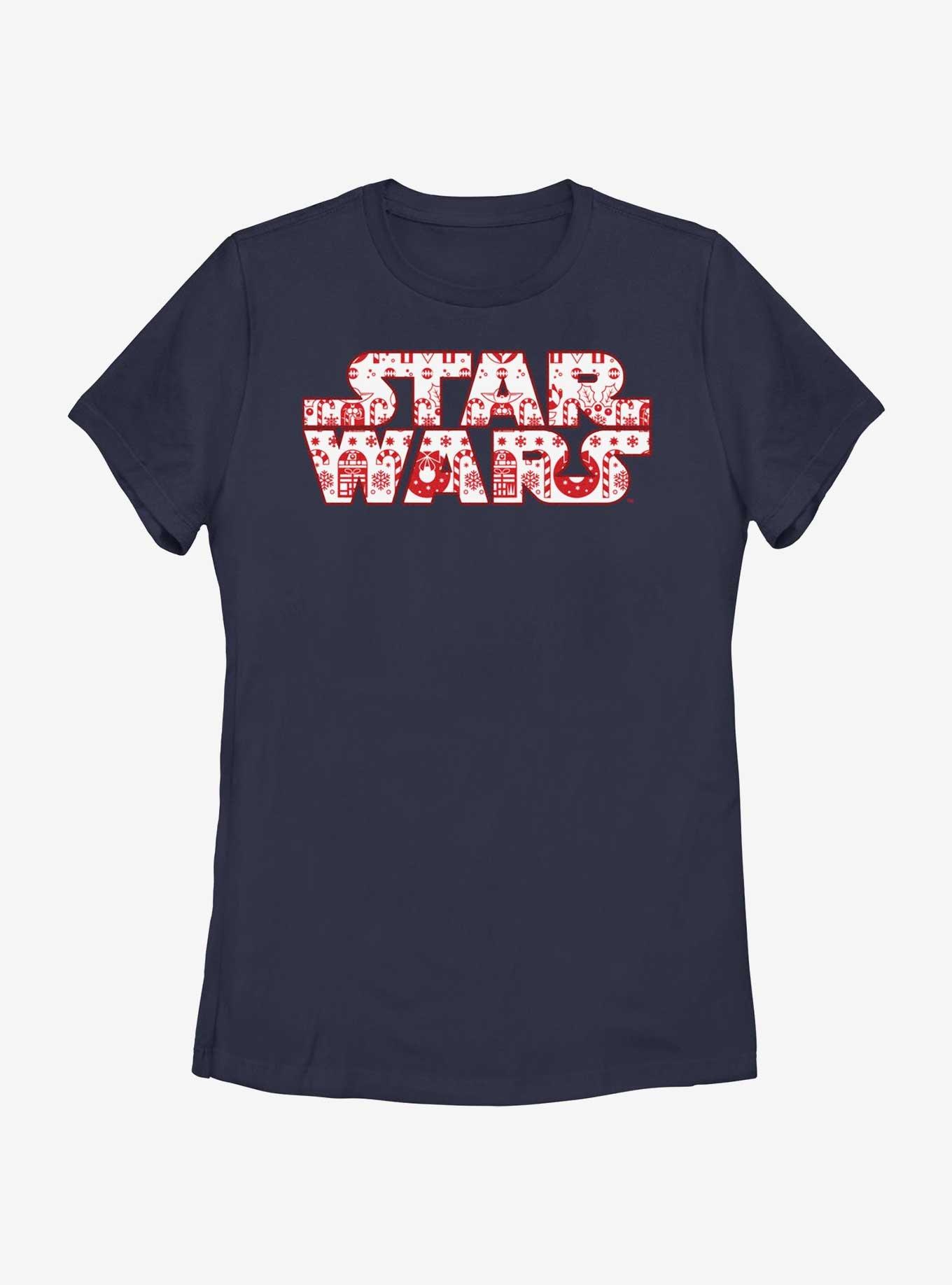 Star Wars Christmas Logo Fill Womens T-Shirt, , hi-res