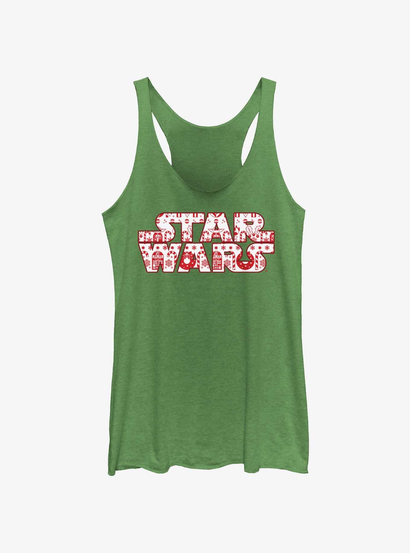 Star Wars Christmas Logo Fill Womens Tank Top, , hi-res