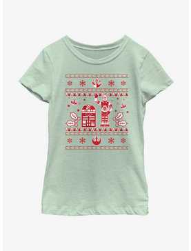 Star Wars Droid Ugly Christmas Pattern Youth Girls T-Shirt, , hi-res