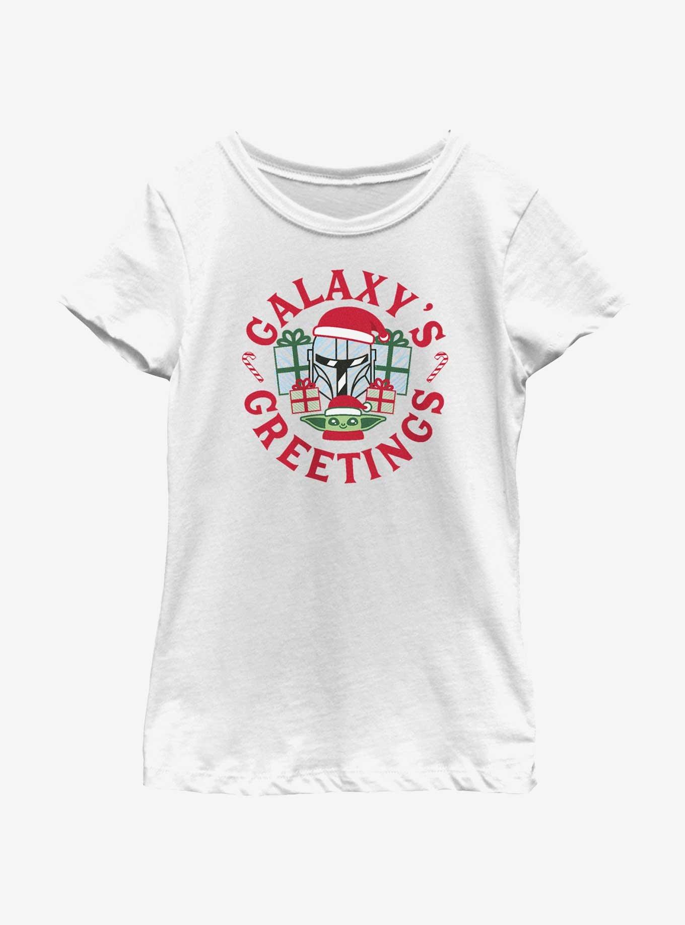 Star Wars The Mandalorian Galaxy's Greetings Youth Girls T-Shirt, , hi-res