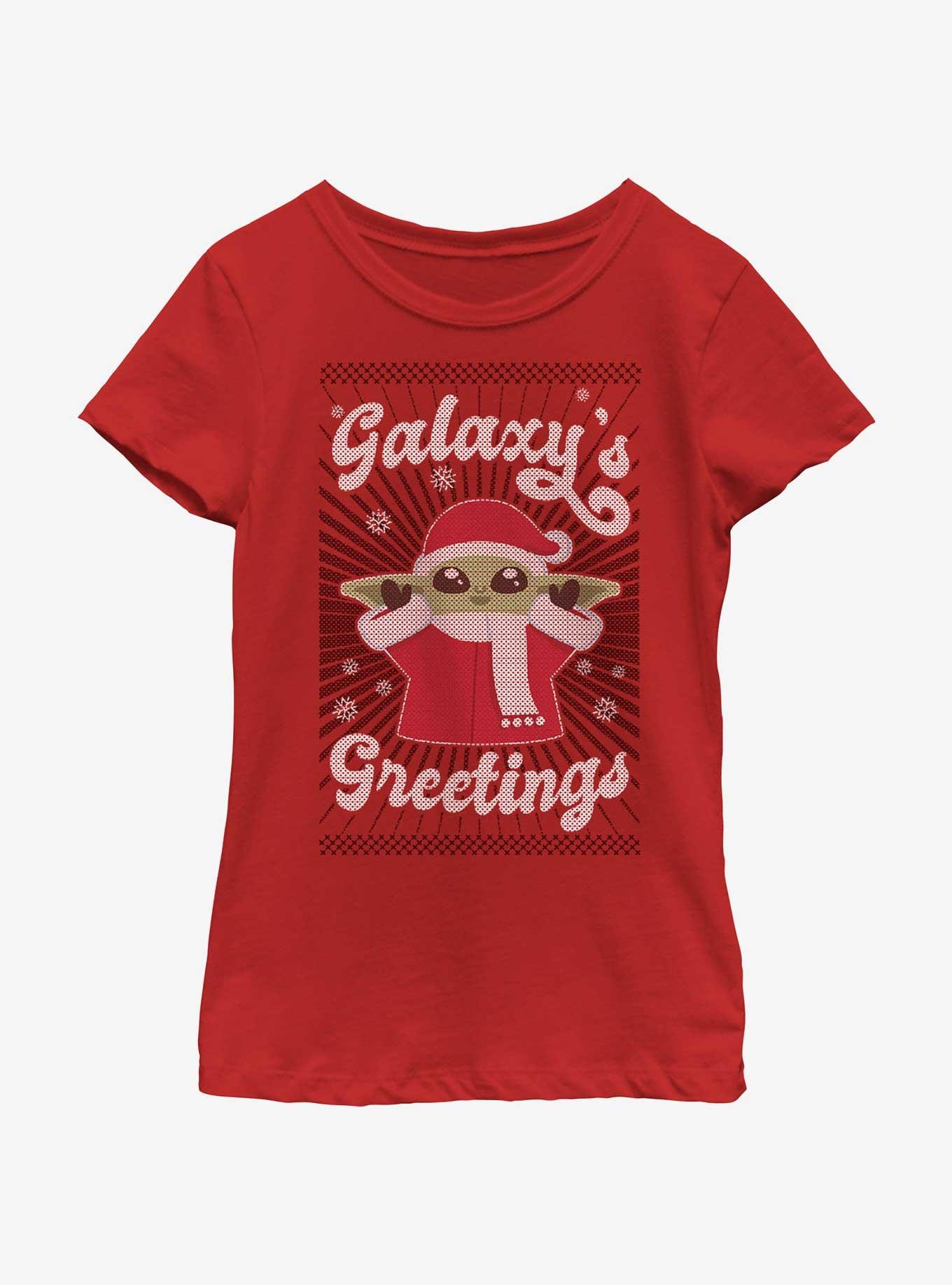 Star Wars The Mandalorian The Child Galaxy's Greetings Youth Girls T-Shirt, , hi-res