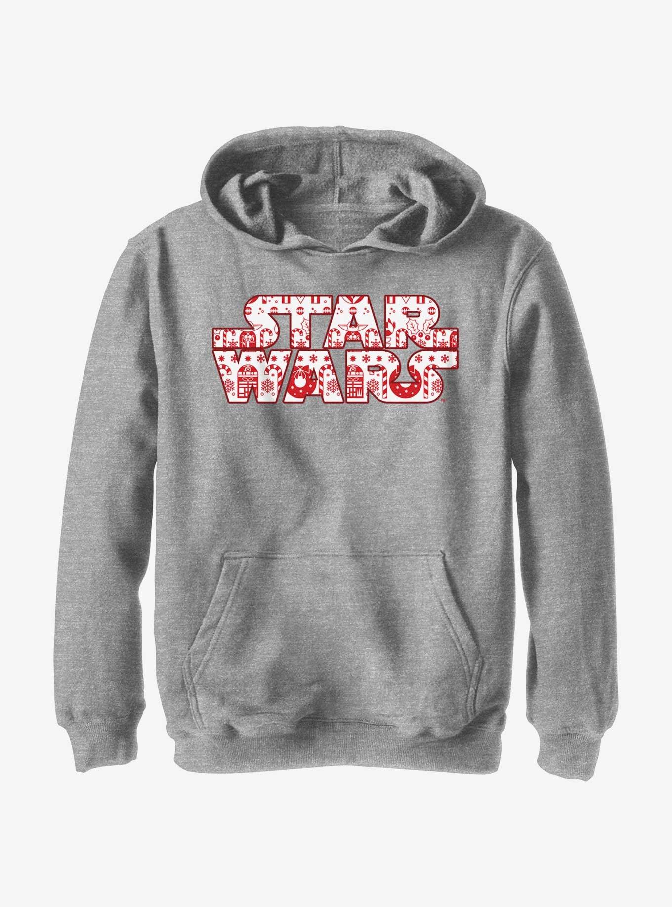 Star Wars Christmas Logo Fill Youth Hoodie, , hi-res