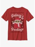Star Wars The Mandalorian The Child Galaxy's Greetings Youth T-Shirt, RED, hi-res