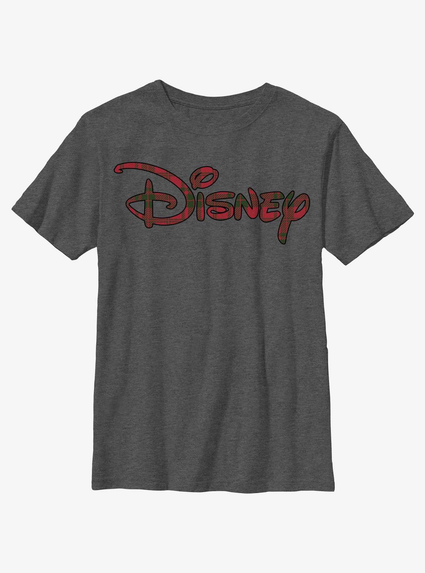 Disney Holiday Logo Youth T-Shirt, CHAR HTR, hi-res