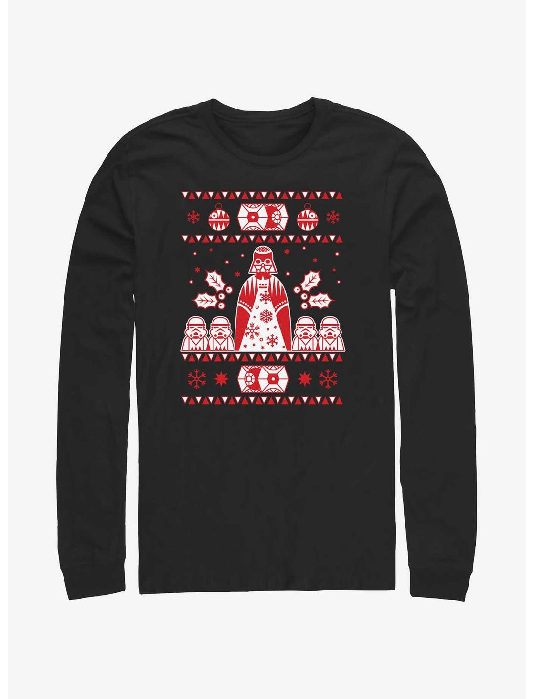 Star Wars Empire Ugly Christmas Pattern Long-Sleeve T-Shirt, BLACK, hi-res