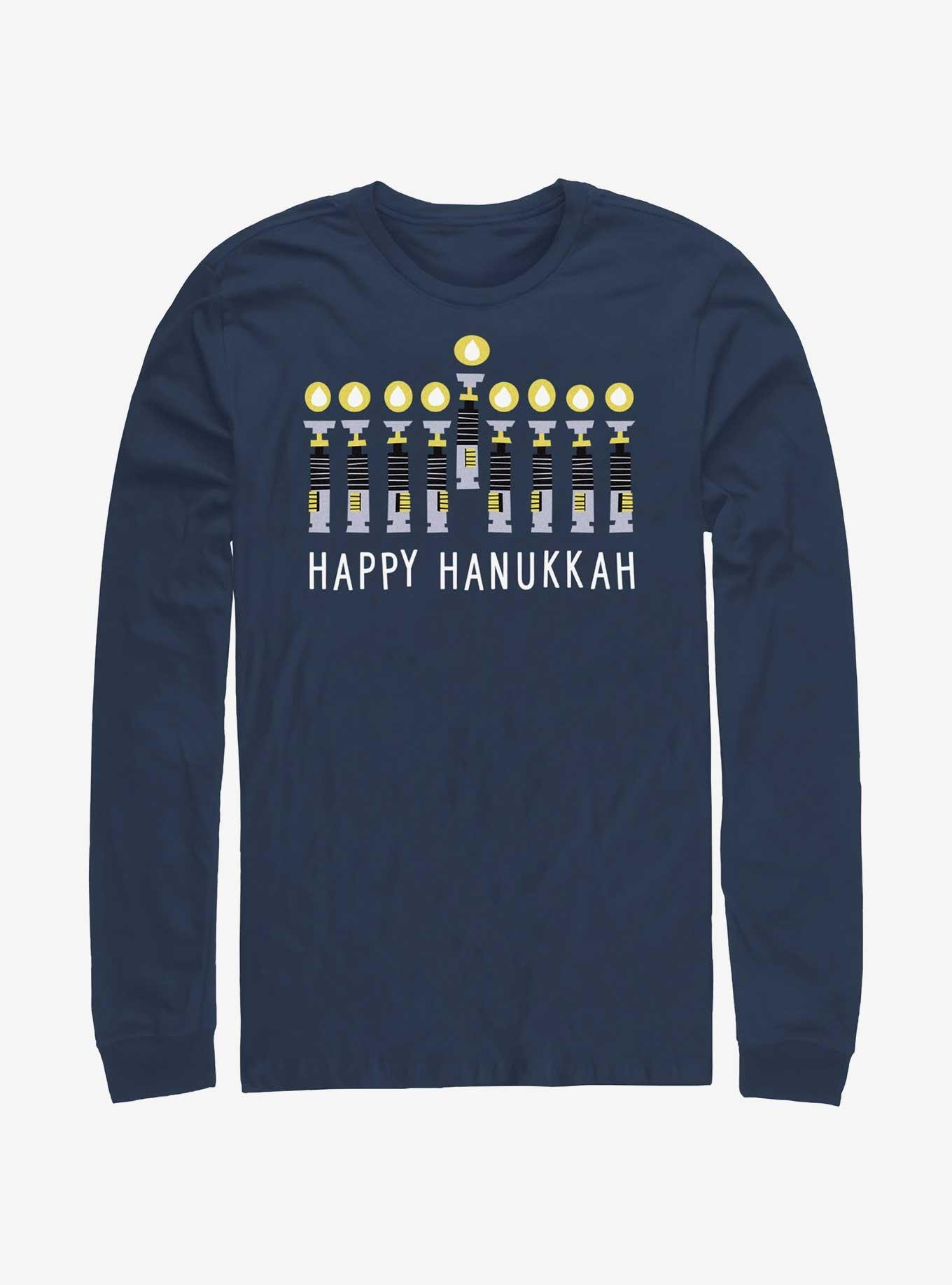 Star Wars Light Saber Hanukkah Menorah Long-Sleeve T-Shirt, , hi-res