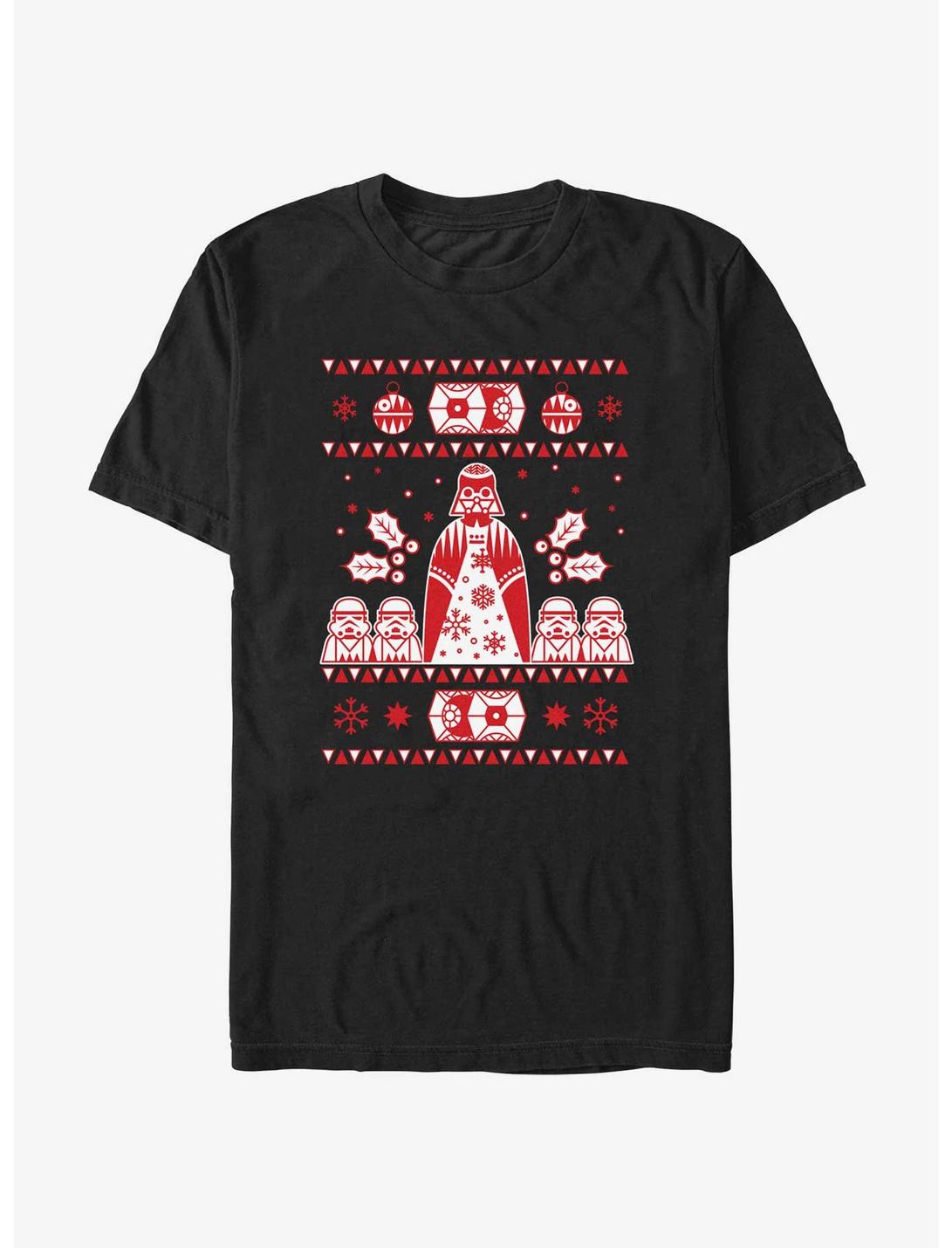 Star Wars Empire Ugly Christmas Pattern T-Shirt, BLACK, hi-res