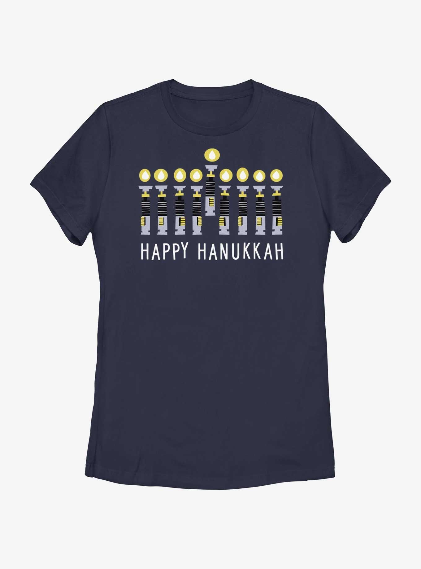 Star Wars Light Saber Hanukkah Menorah Womens T-Shirt, , hi-res