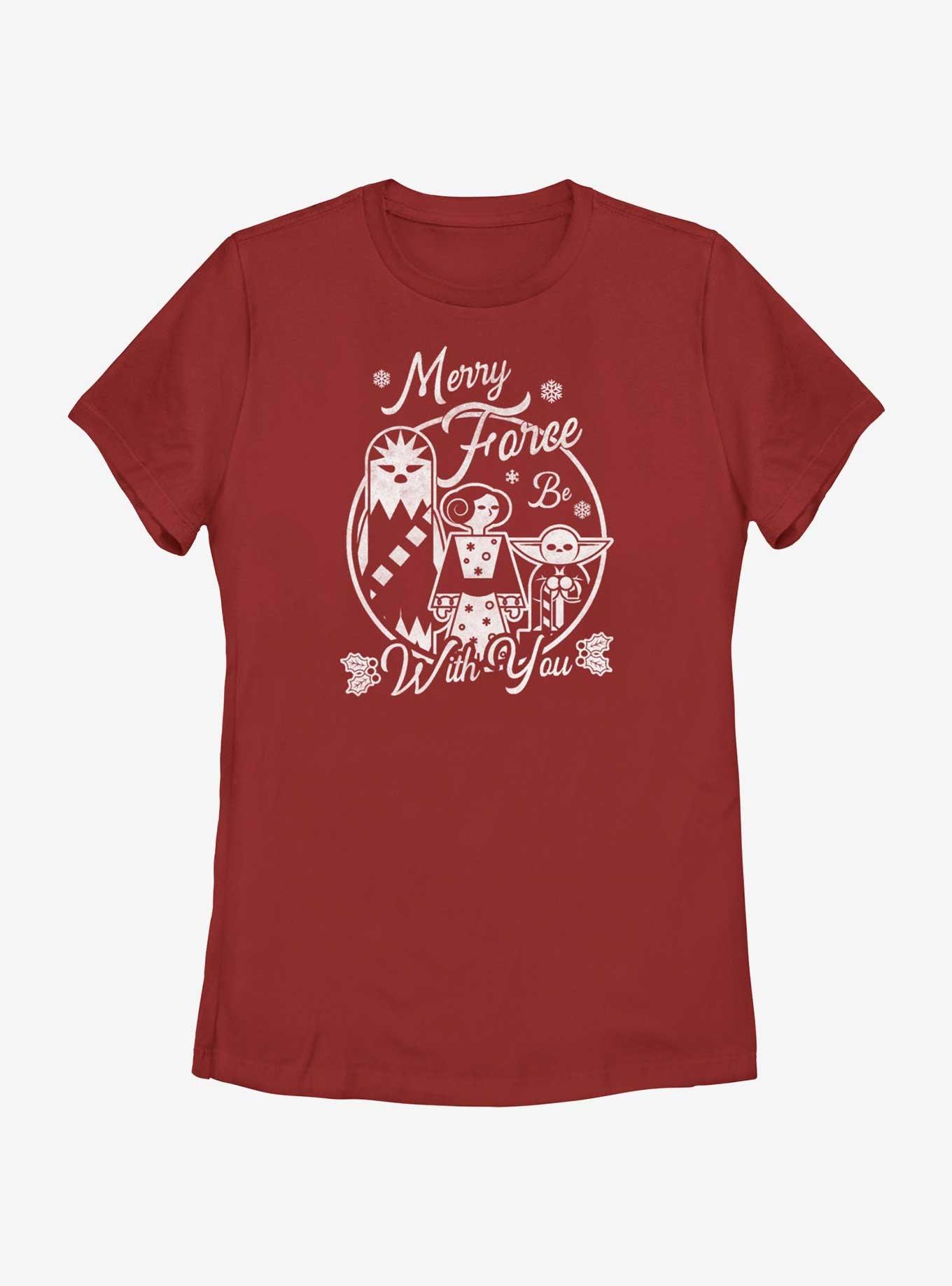 Star Wars Merry Force Be With You Womens T-Shirt, RED, hi-res