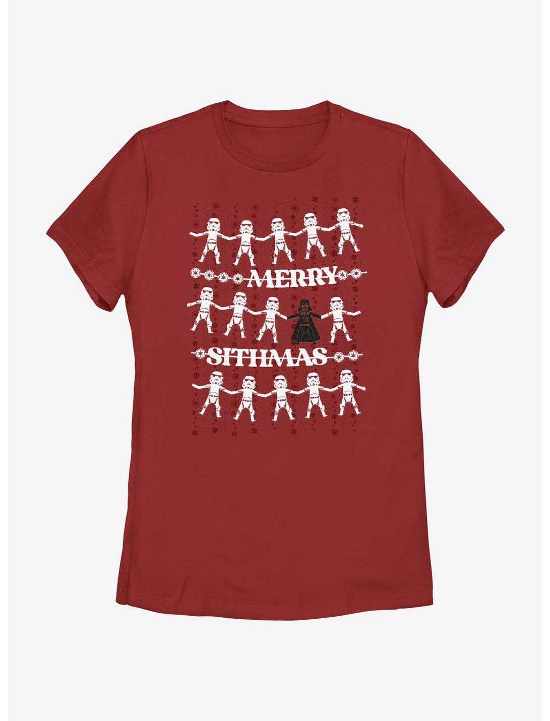 Star Wars Empire Merry Sithmas Greetings Womens T-Shirt, RED, hi-res