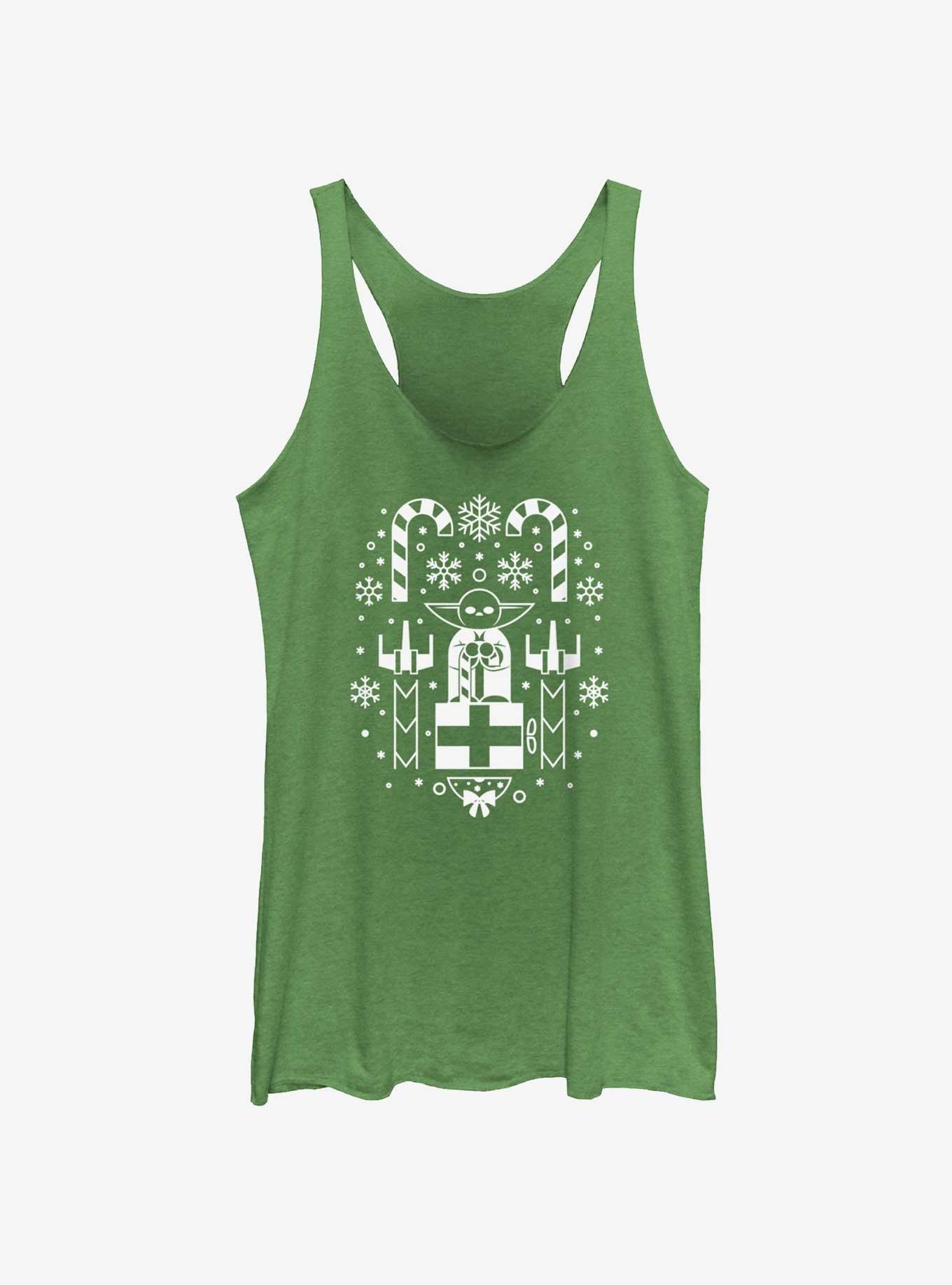 Star Wars Christmas Yoda Womens Tank Top, ENVY, hi-res