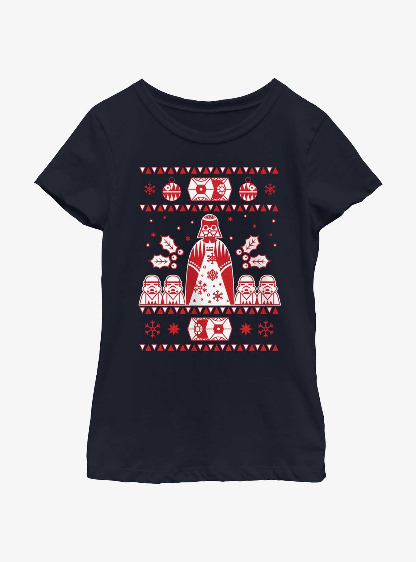 Star Wars Empire Ugly Christmas Pattern Youth Girls T-Shirt, , hi-res