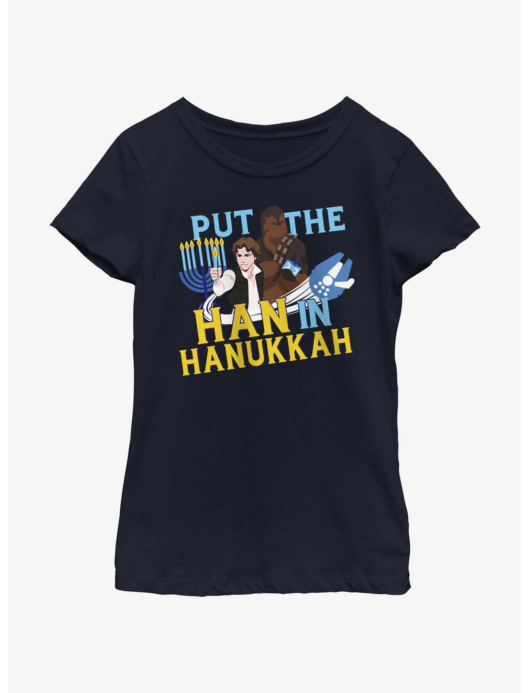 Star Wars Han Solo Han In Hanukkah Youth Girls T-Shirt, NAVY, hi-res