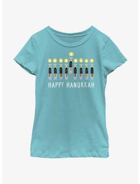 Star Wars Light Saber Hanukkah Menorah Youth Girls T-Shirt, , hi-res