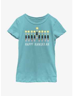 Star Wars Light Saber Hanukkah Menorah Youth Girls T-Shirt, , hi-res
