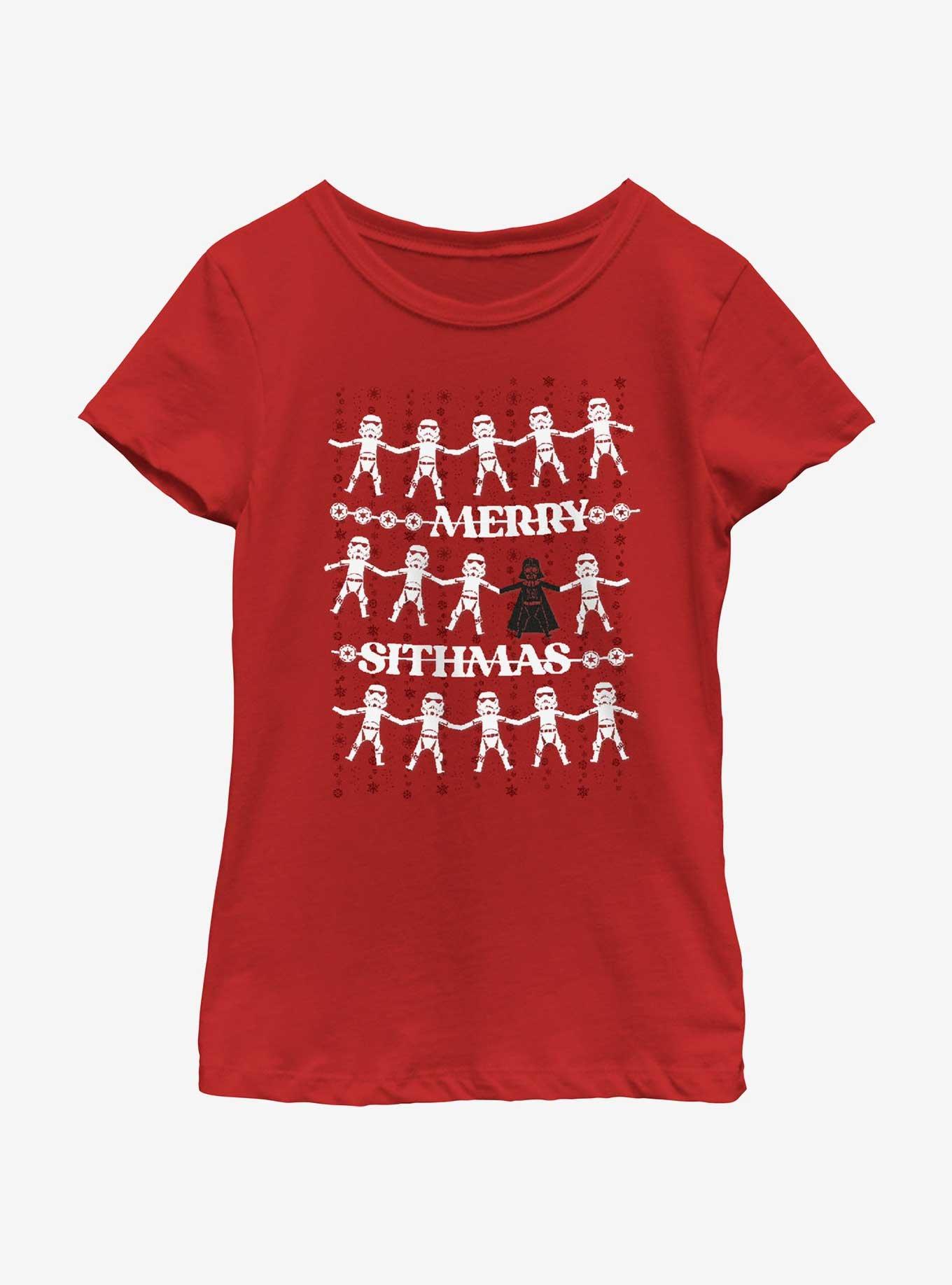 Star Wars Empire Merry Sithmas Greetings Youth Girls T-Shirt, , hi-res