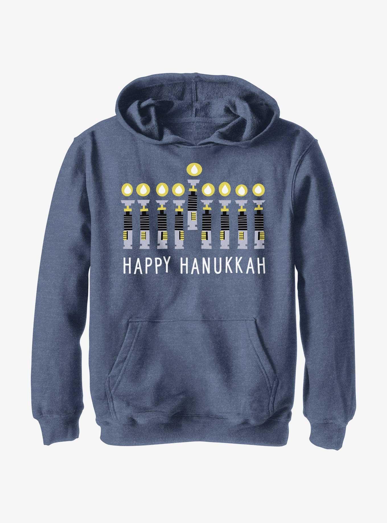 Star Wars Light Saber Hanukkah Menorah Youth Hoodie