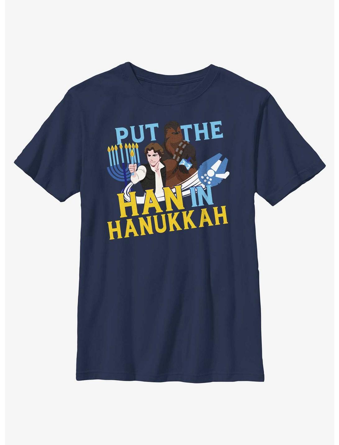 Star Wars Han Solo Han In Hanukkah Youth T-Shirt, NAVY, hi-res