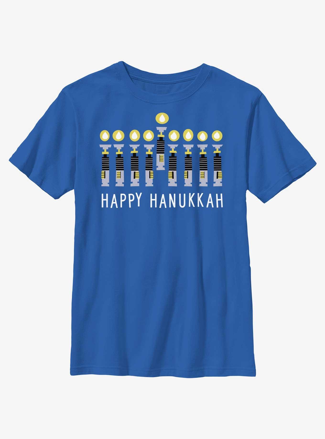 Star Wars Light Saber Hanukkah Menorah Youth T-Shirt, , hi-res