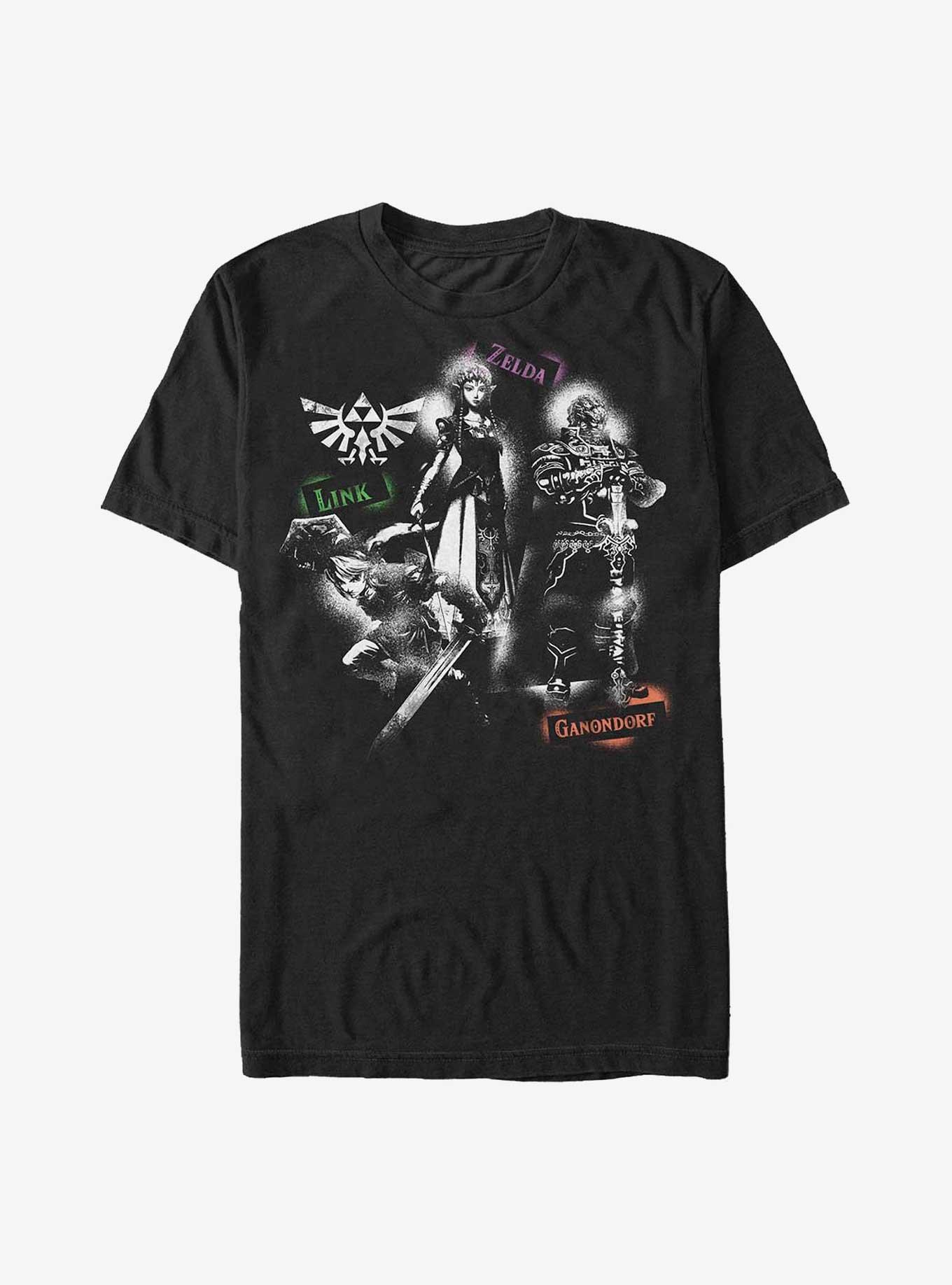 Nintendo Link, Zelda, and Ganondorf Spray Paint T-Shirt