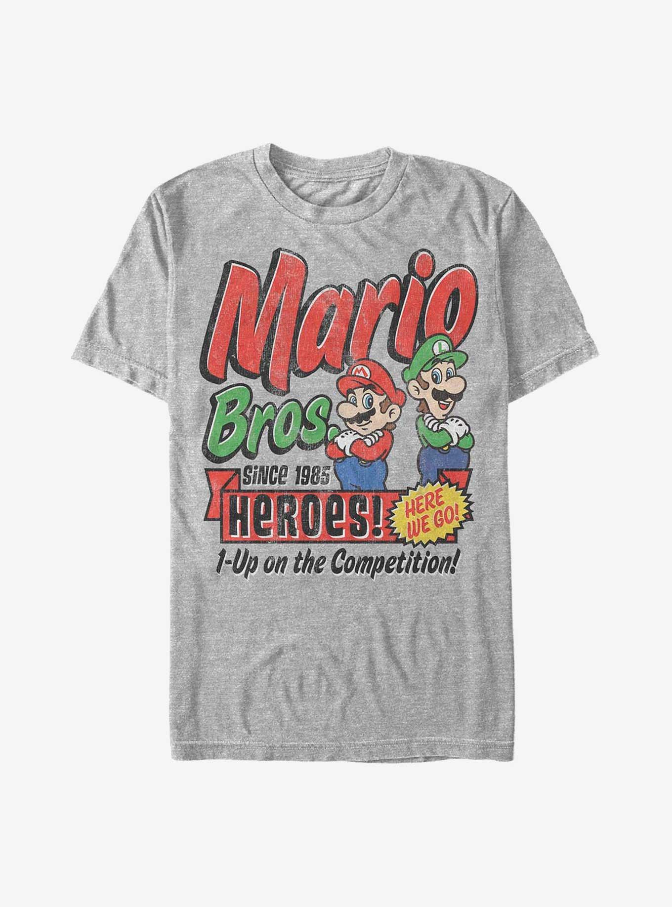 Nintendo Two Bros Plumbing T-Shirt, ATH HTR, hi-res