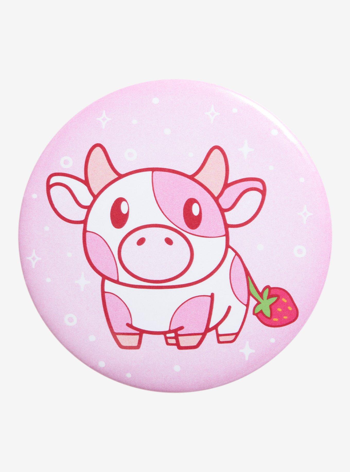 Strawberry Cow 3 Inch Button, , hi-res