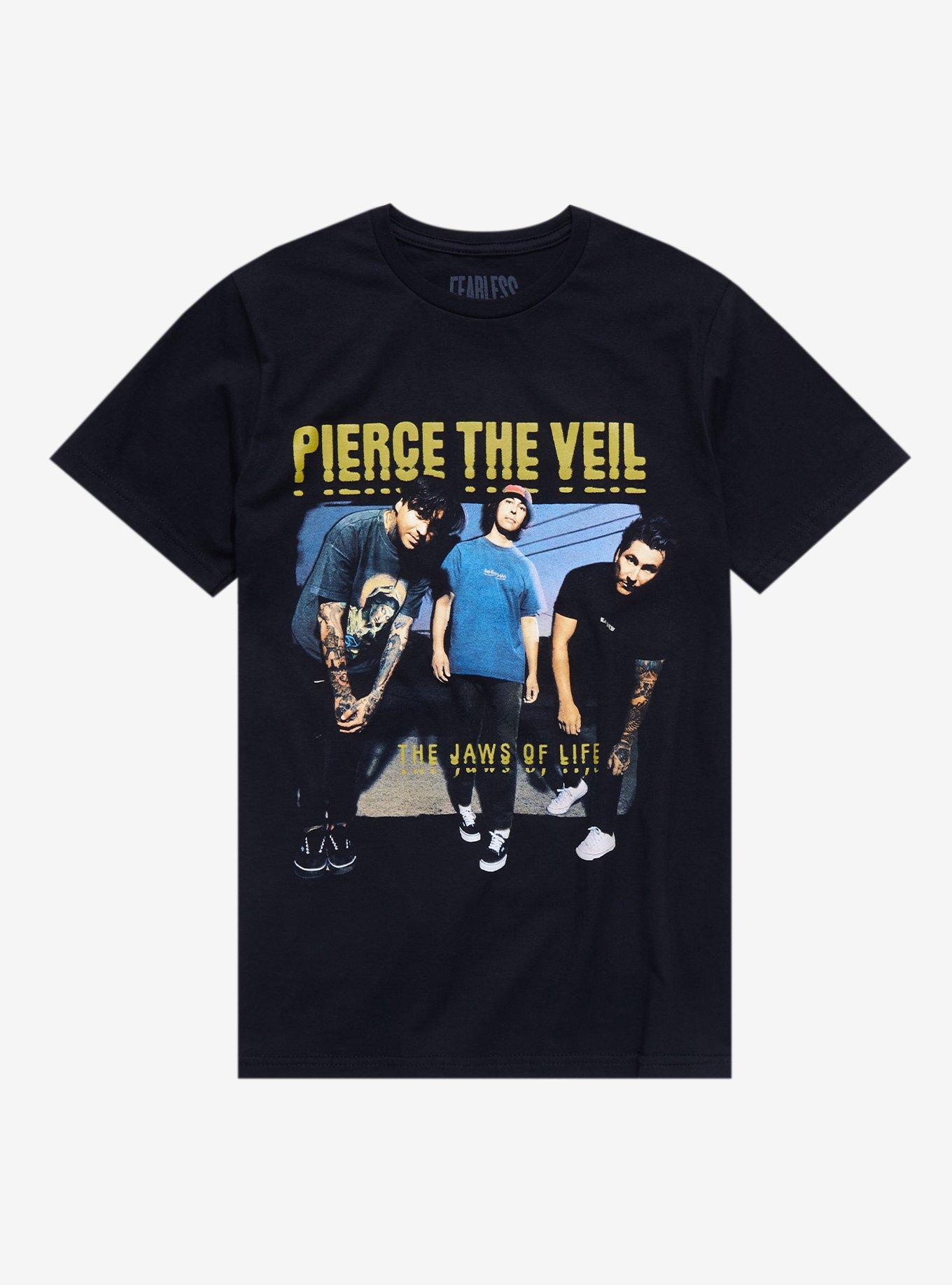 Pierce The Veil Jaws Of Life Boyfriend Fit Girls T-Shirt, BLACK, hi-res