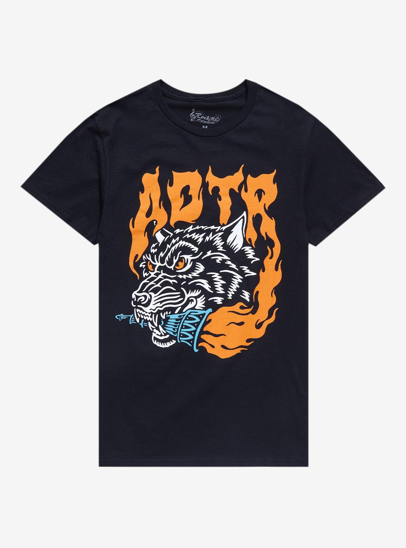 A Day to Remember Wolf & Torch Boyfriend Fit Girls T-Shirt, BLACK, hi-res
