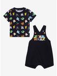 Star Wars Alphabet Allover Print Infant Overall Set - BoxLunch Exclusive , BLACK, hi-res