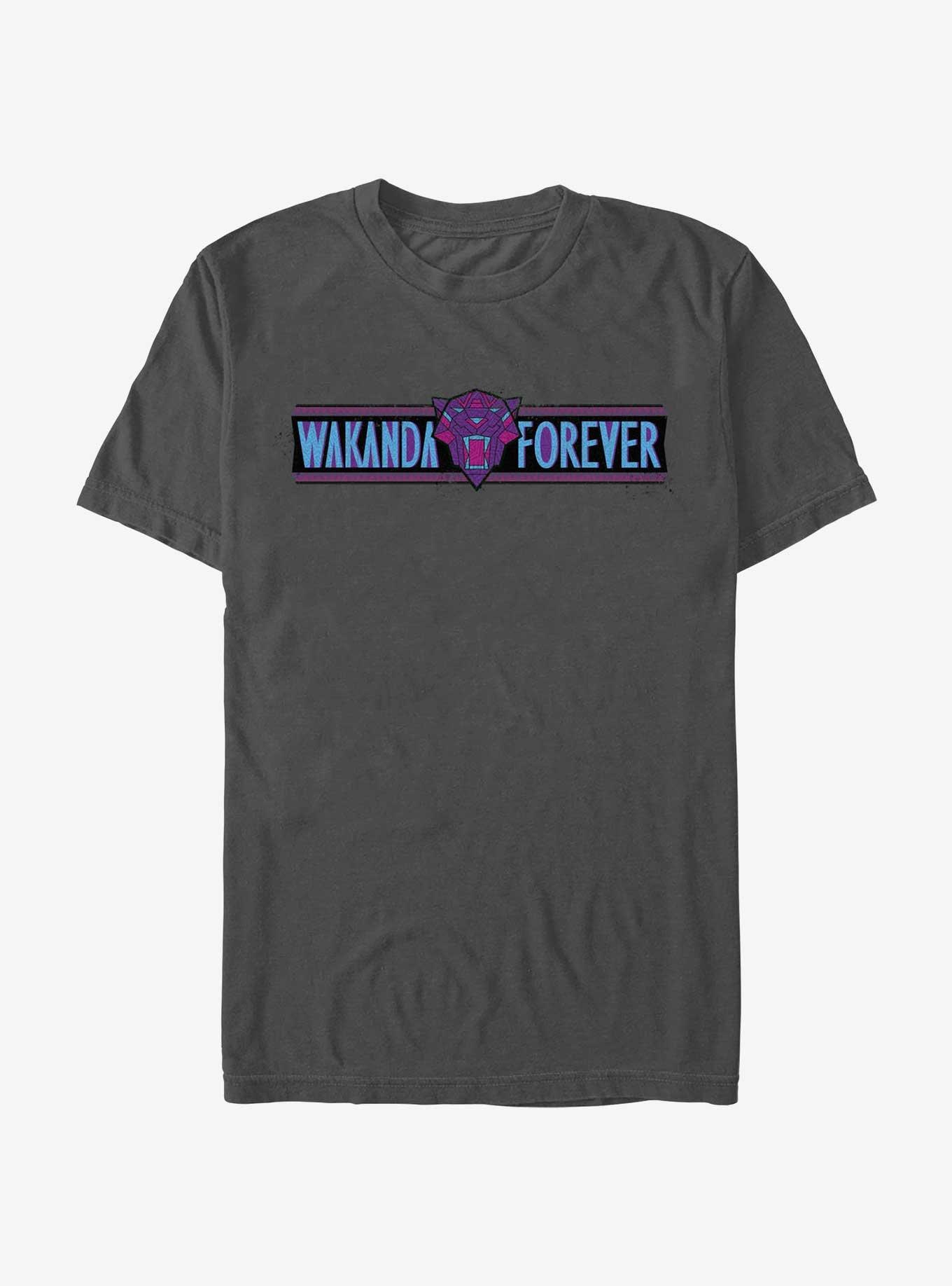 Marvel Black Panther: Wakanda Forever Banner Logo Extra Soft T-Shirt, CHARCOAL, hi-res