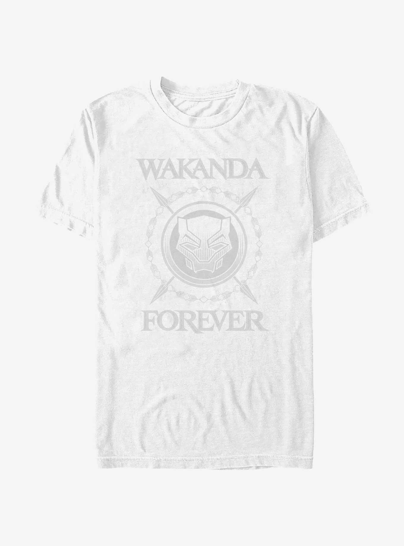 Marvel Black Panther: Wakanda Forever Crossed Spears Emblem Extra Soft T-Shirt, WHITE, hi-res