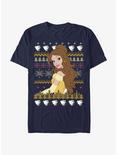Disney Princesses Belle Teacups Ugly Christmas Extra Soft T-Shirt, NAVY, hi-res