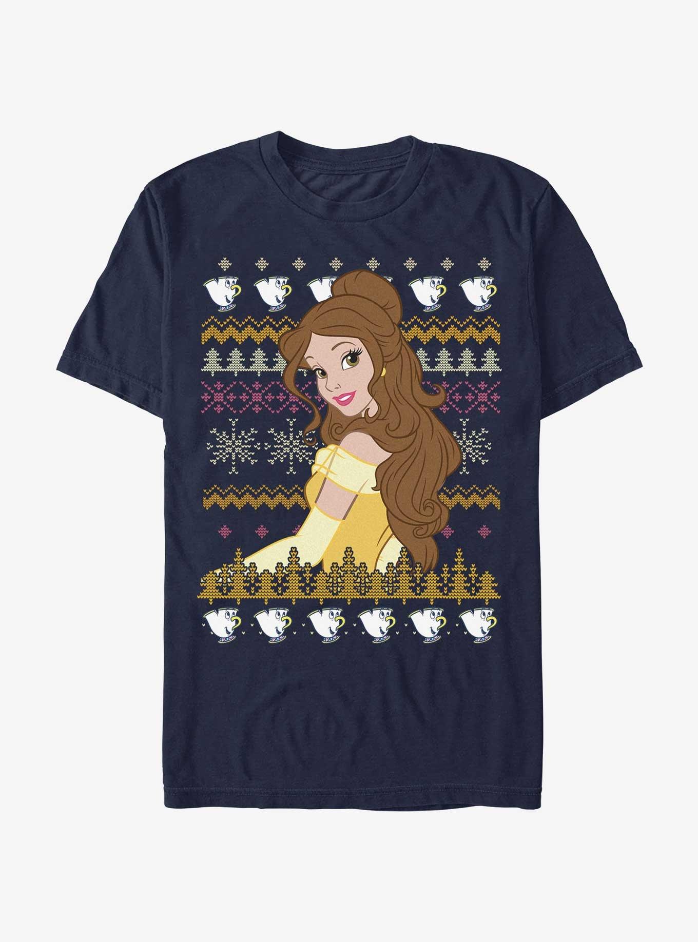 Disney Princesses Belle Teacups Ugly Christmas Extra Soft T-Shirt, , hi-res