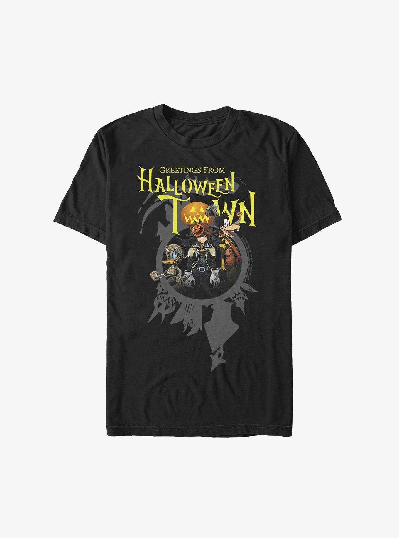 Disney Kingdom Hearts Greetings From Halloween Town Extra Soft T-Shirt, BLACK, hi-res