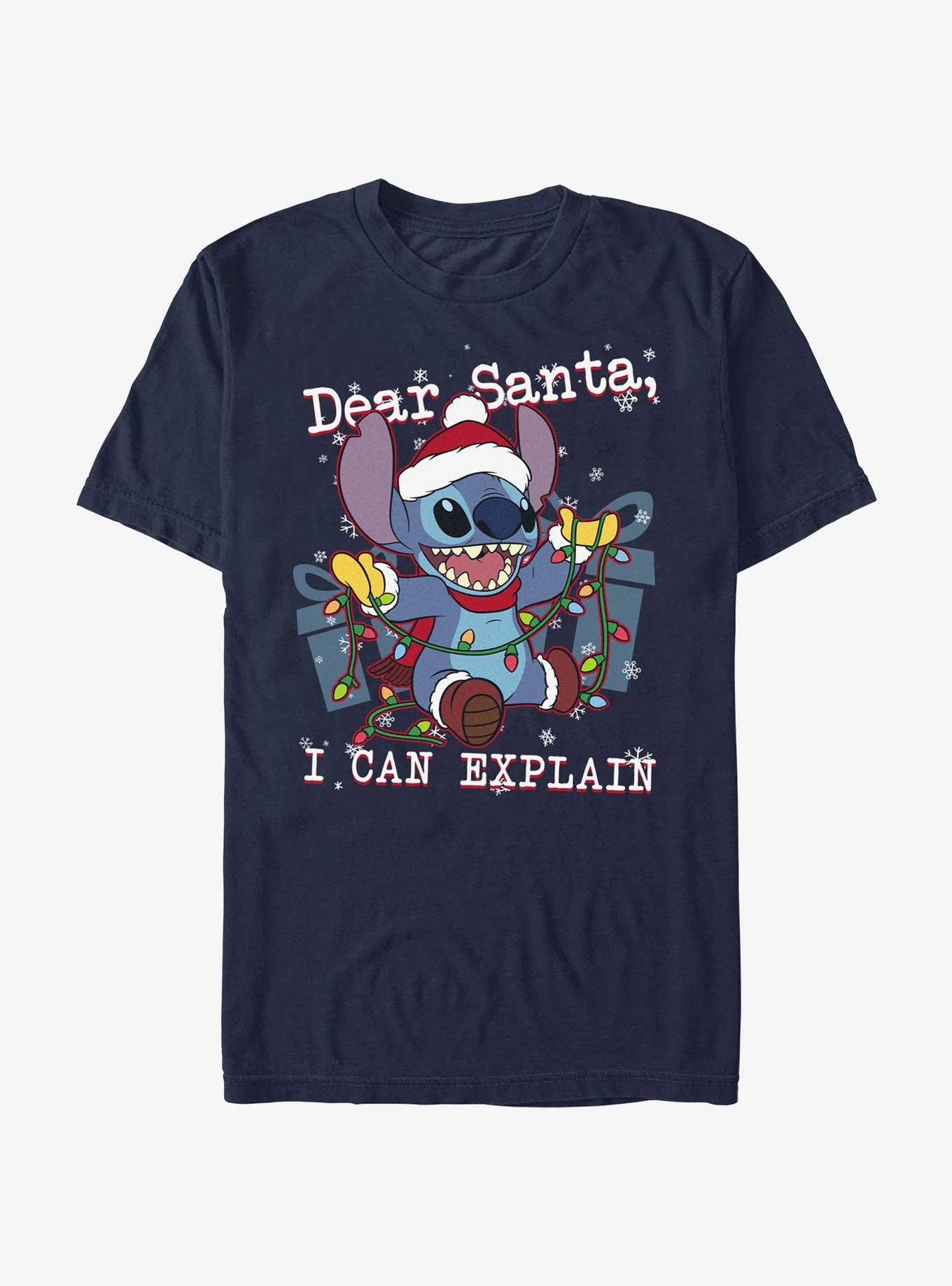 Disney Lilo & Stitch Dear Santa, I Can Explain Extra Soft T-Shirt, NAVY, hi-res