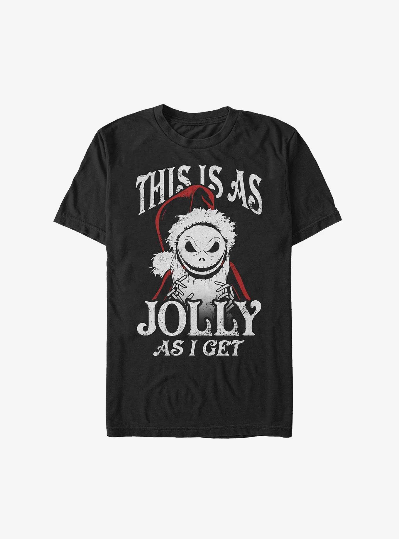 The Nightmare Before Christmas This Is As Jolly As I Get Santa Jack Extra Soft T-Shirt, , hi-res