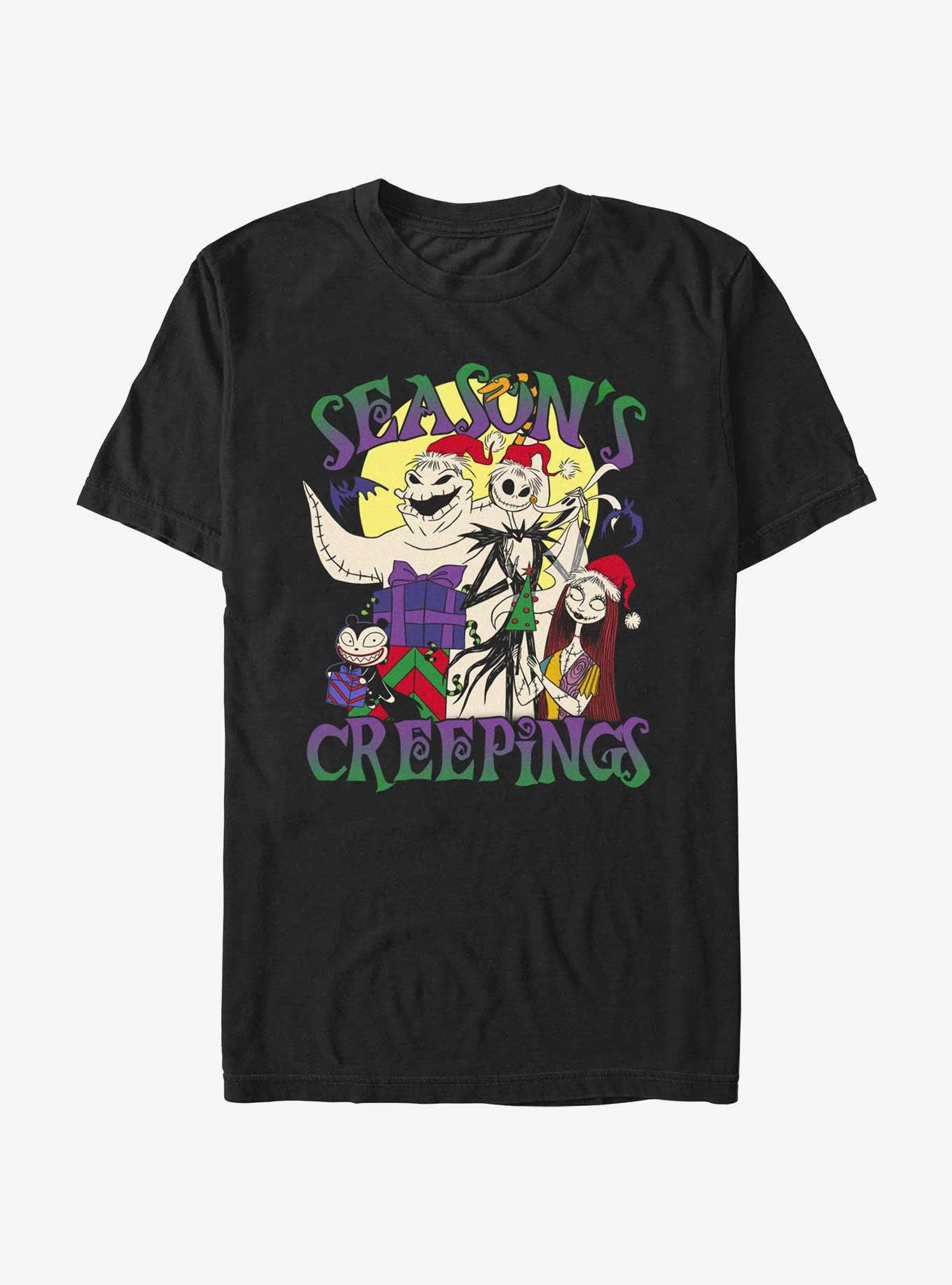 The Nightmare Before Christmas Season's Creepings Oogie, Jack & Sally Extra Soft T-Shirt, BLACK, hi-res