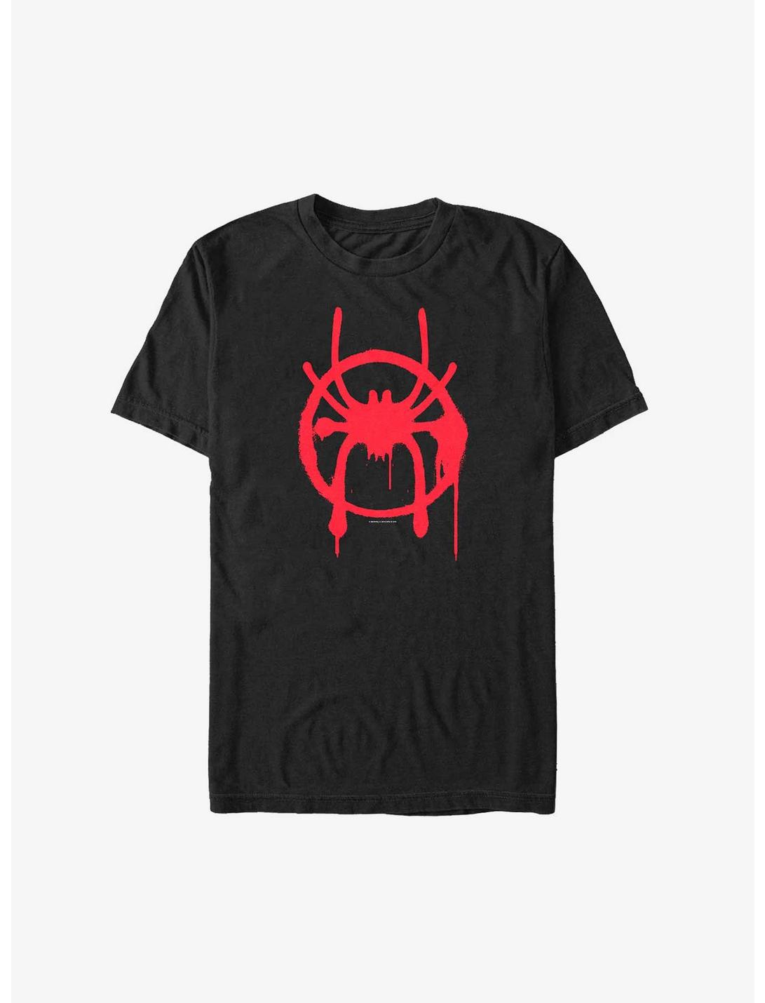 Marvel Spider-Man Miles Morales Spray Paint Symbol Extra Soft T-Shirt, BLACK, hi-res