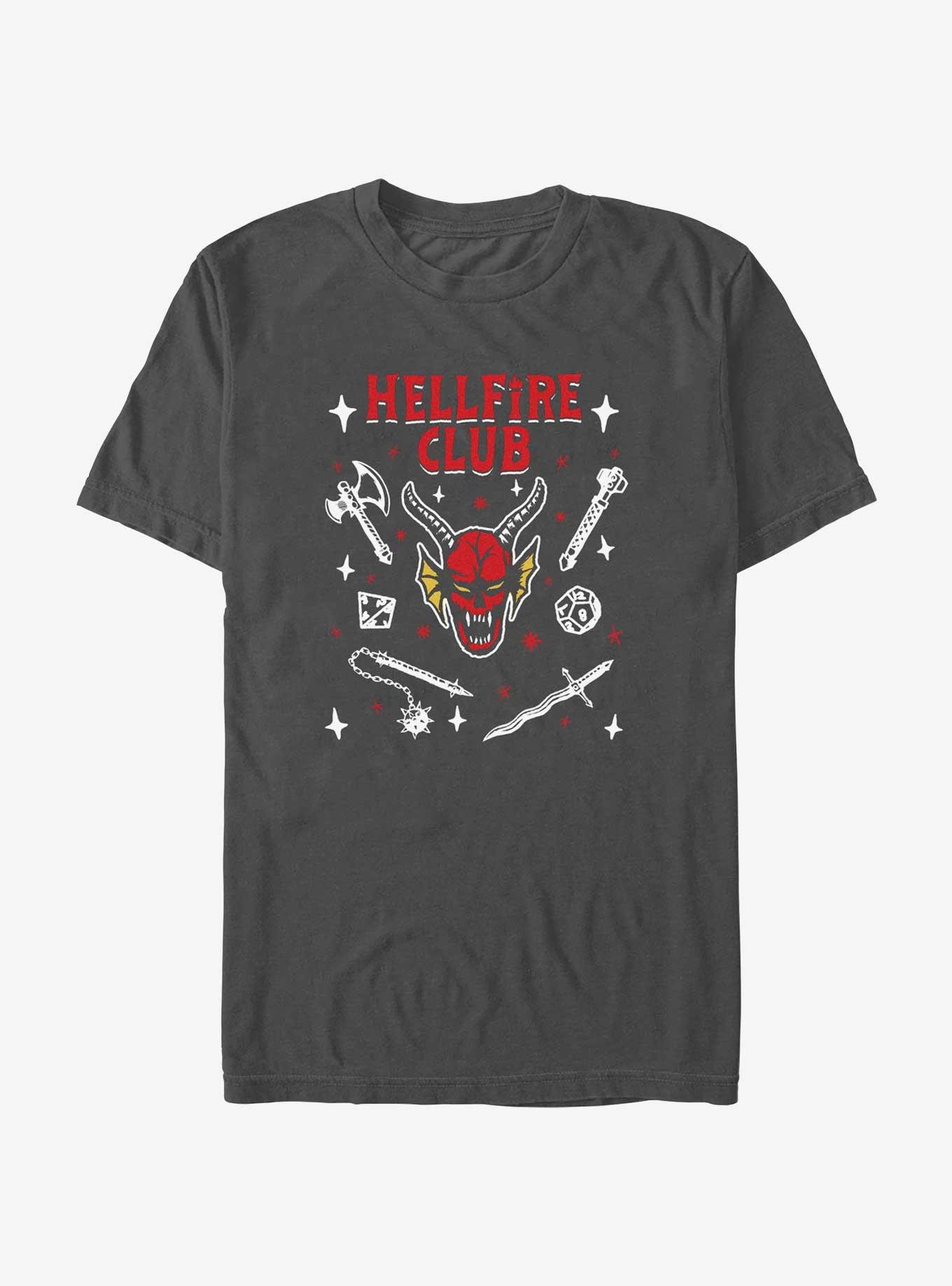 Stranger Things Hellfire Club Demon Doodles Extra Soft T-Shirt, CHARCOAL, hi-res