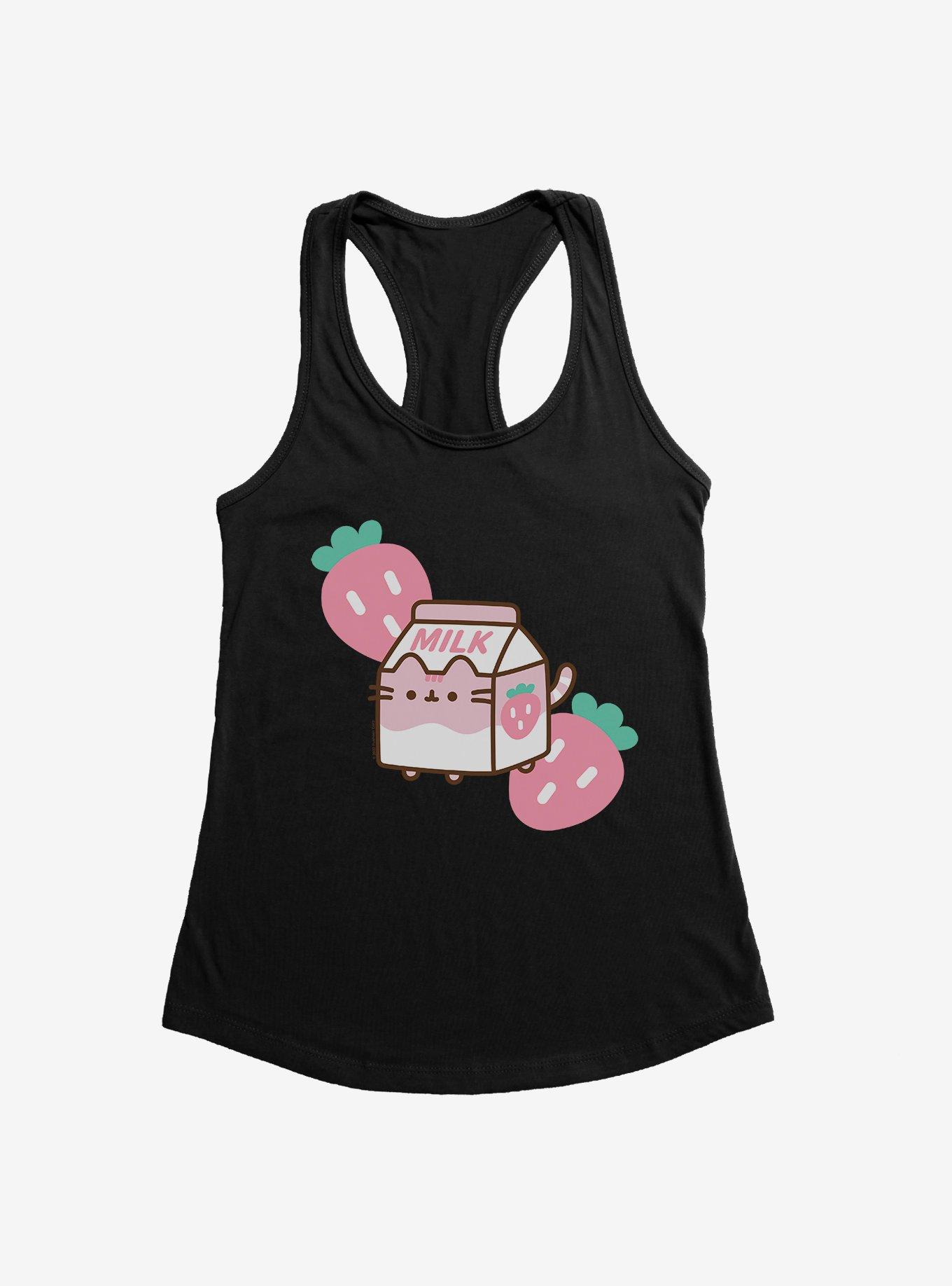 Pusheen Sips Strawberry Milk Girls Tank, , hi-res