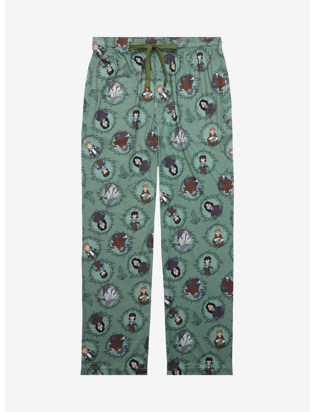 The Lord of the Rings Characters Allover Print Sleep Pants - BoxLunch Exclusive, SAGE, hi-res