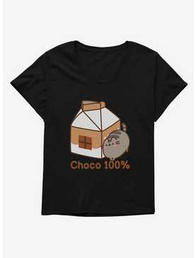 Pusheen Sips Choco 100 Percent Girls T-Shirt Plus Size, , hi-res
