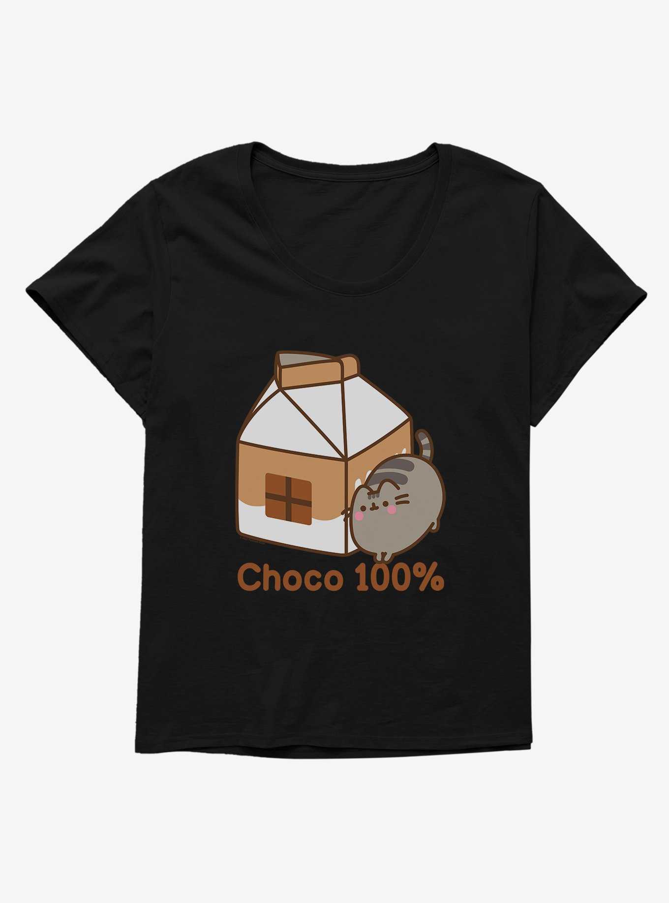 Pusheen Sips Choco 100 Percent Girls T-Shirt Plus Size, , hi-res
