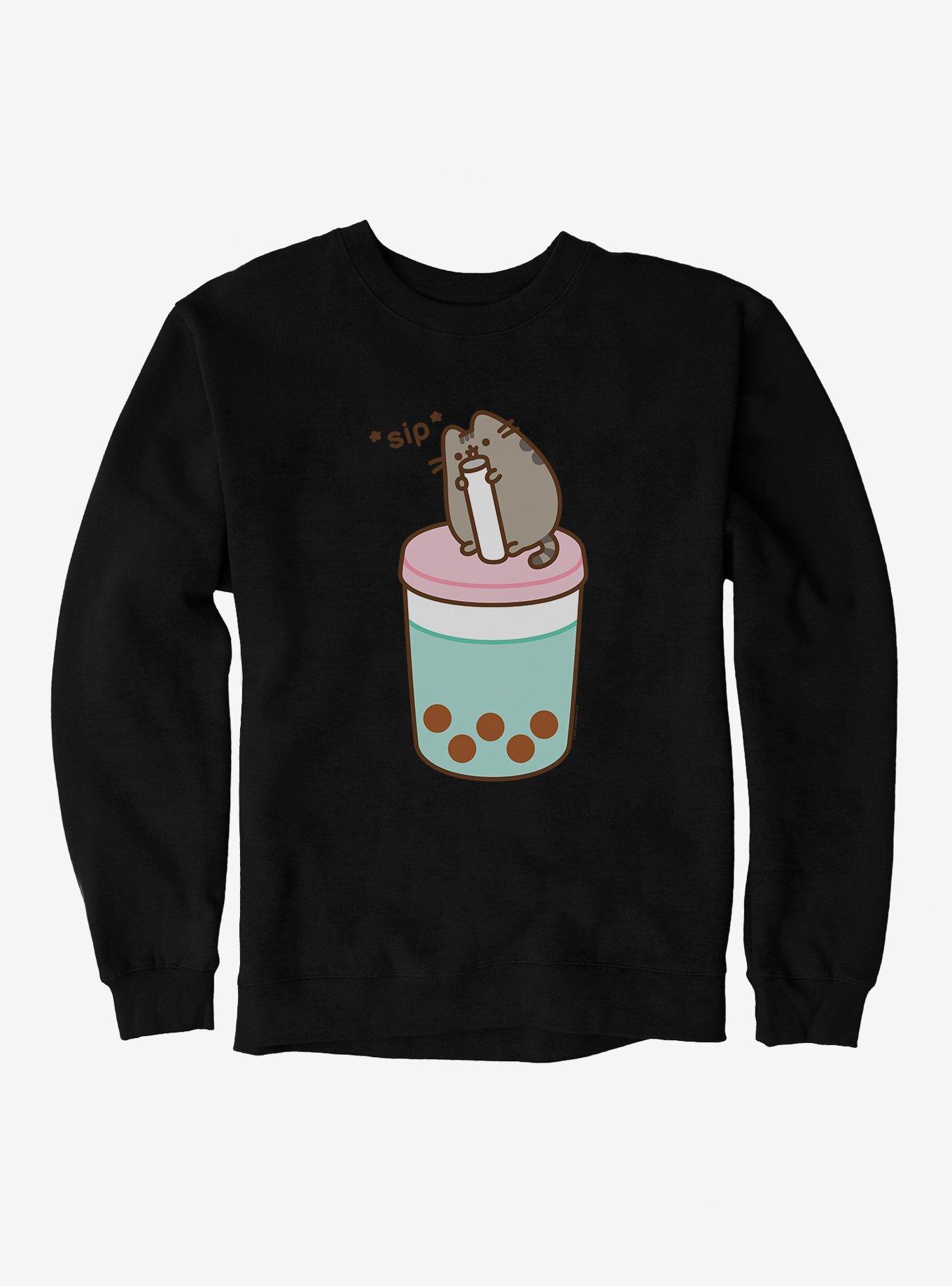 Pusheen Sips Boba Tea Sweatshirt, , hi-res