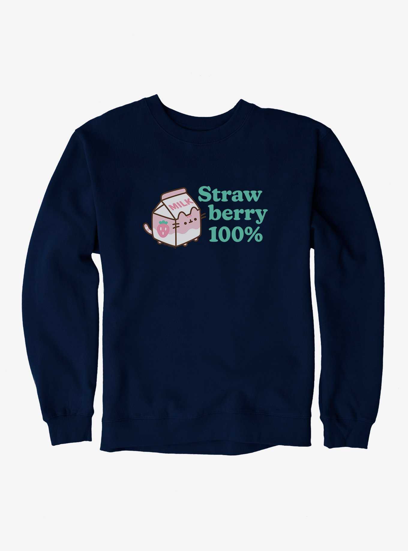 Pusheen Sips Strawberry 100 Percent Sweatshirt, , hi-res